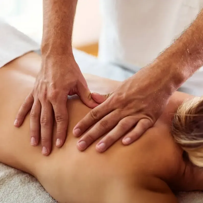 Relaxing massage therapy session